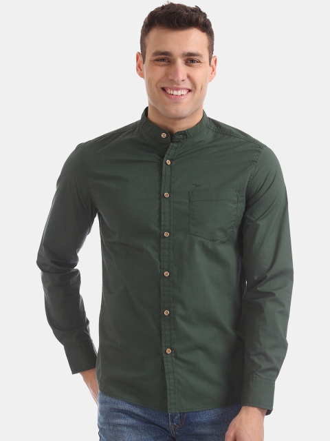 

Flying Machine Men Olive Green Slim Fit Solid Casual Shirt