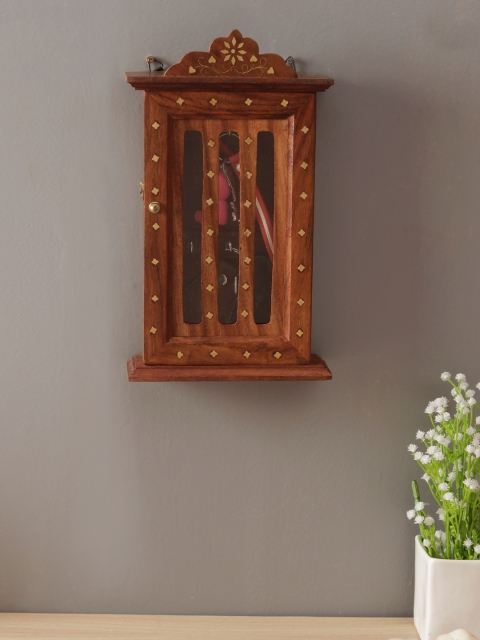 

WISHTANK Brown Handcrafted Rectangle Shaped Wall Mounted Key Holder