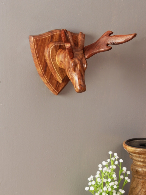 

WISHTANK Brown Handcrafted Deer Head Showpiece