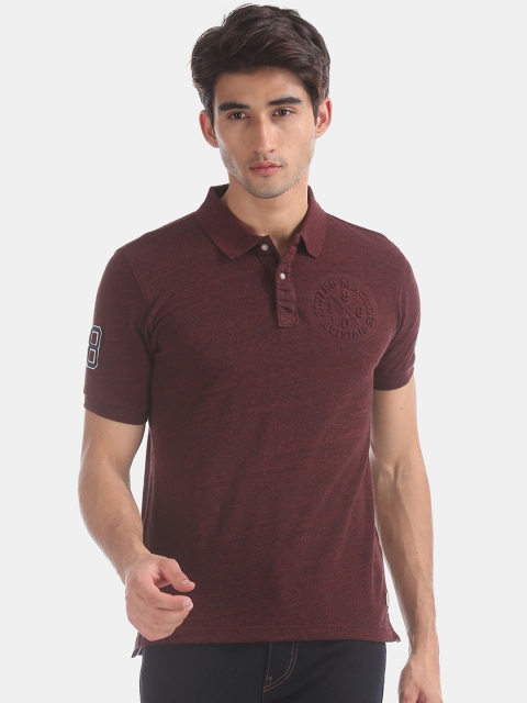 

Flying Machine Men Brown Solid Polo Collar T-shirt