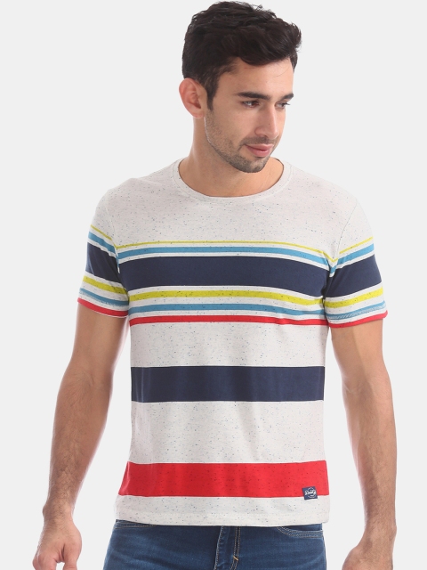 

Flying Machine Men Multicoloured Striped Round Neck T-shirt, Multi