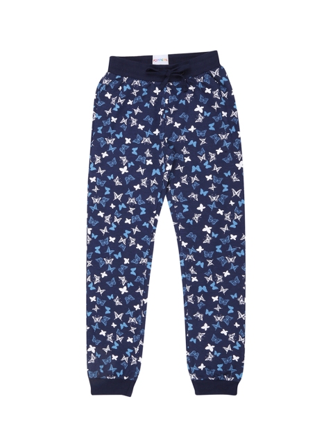 

POPPERS by Pantaloons Girls Navy Blue & White Printed Straight-Fit Joggers