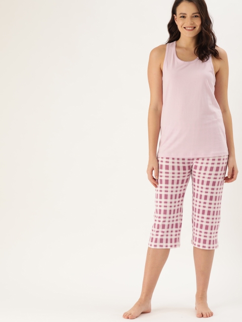 

Slumber Jill Women Pink Solid Night suit