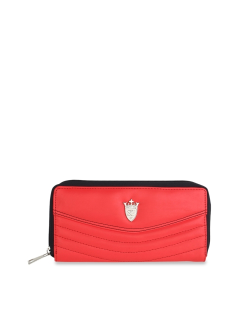 

STYLER KING Women Black & Red Solid Zip Around Wallet