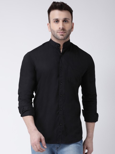 

Hangup Men Black Smart Slim Fit Solid Casual Shirt