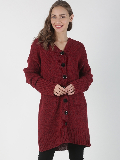 

Blue Saint Women Maroon Solid Cardigan Sweater
