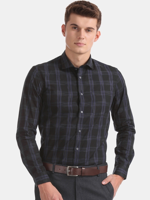 

Arrow New York Men Black Slim Fit Checked Formal Shirt