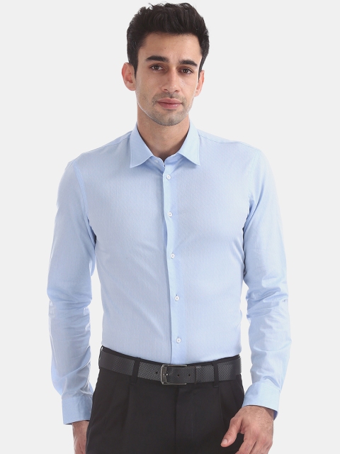 

Arrow New York Men Blue Slim Fit Self Design Formal Shirt