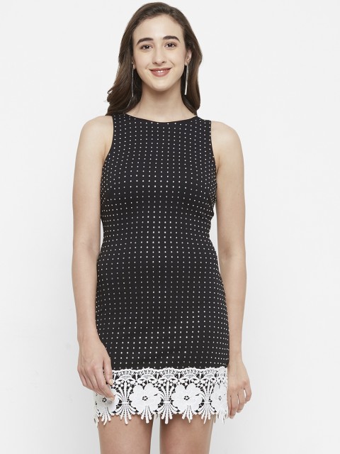 

bebe Women Black Rhinestone Embellished Sheath Dress