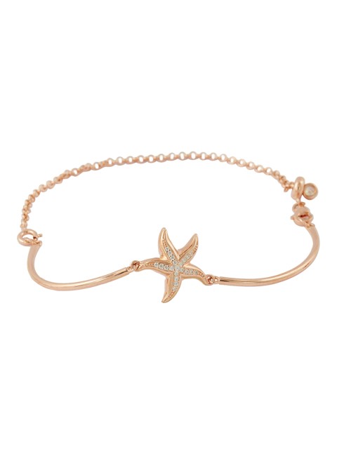 

bebe 92.5 Sterling Silver Rose Gold-Plated Charm Bracelet