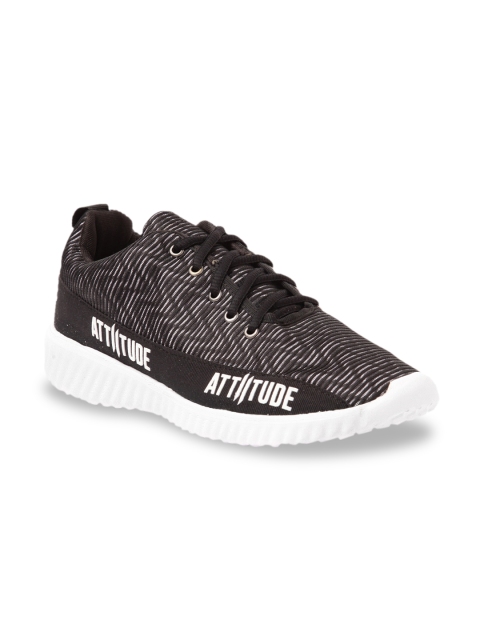 

ATTIITUDE Men Black Mesh Running Shoes