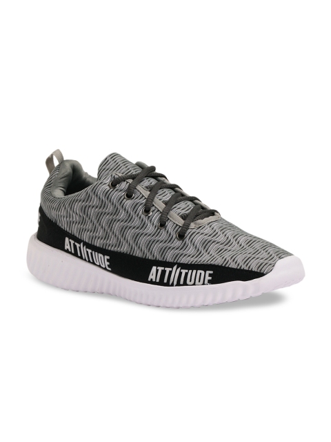 

ATTIITUDE Men Grey & White Mesh Running Shoes
