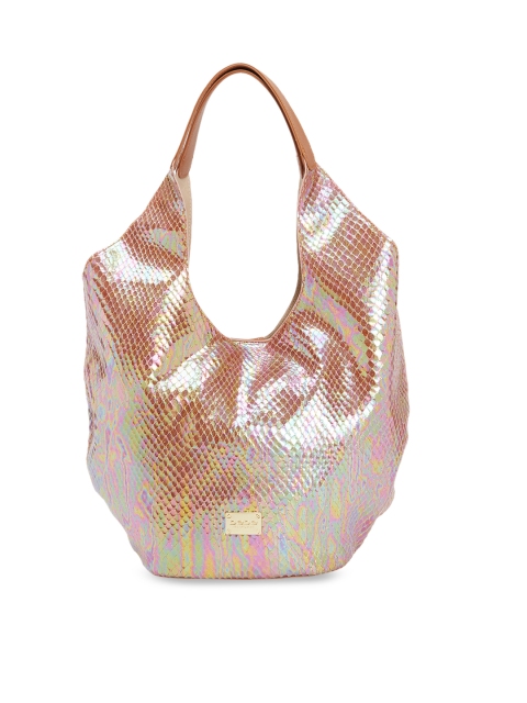 

bebe Brown Printed Handheld Bag