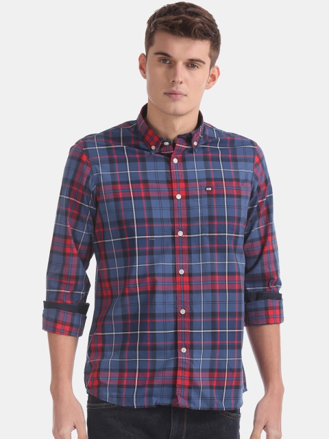 

Arrow Sport Men Blue & Red Slim Fit Checked Casual Shirt