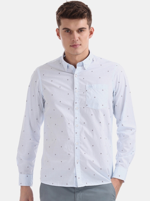 

Arrow Sport Men Blue Slim Fit Self Design Casual Shirt
