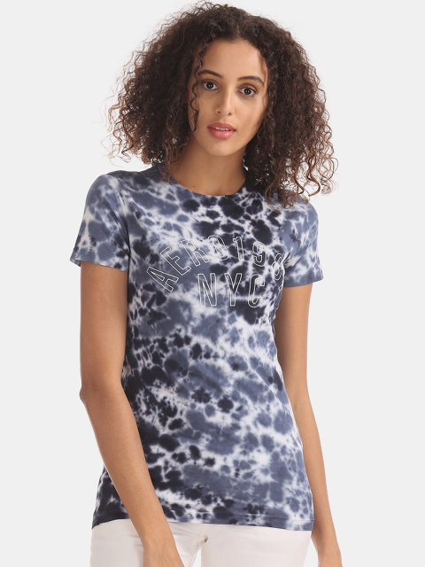 

Aeropostale Women Blue Dyed Round Neck T-shirt