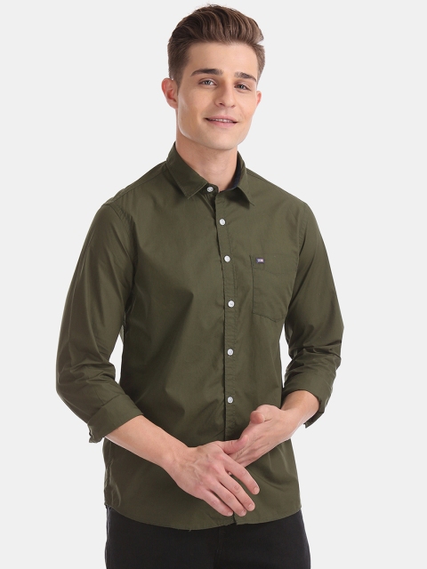 

Arrow Sport Men Olive Green Slim Fit Solid Casual Shirt