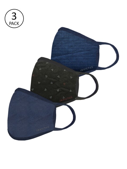 

Invictus Adults Multicoloured Pack of 3 Reusable 2-Layer Protective Outdoor Masks, Multi