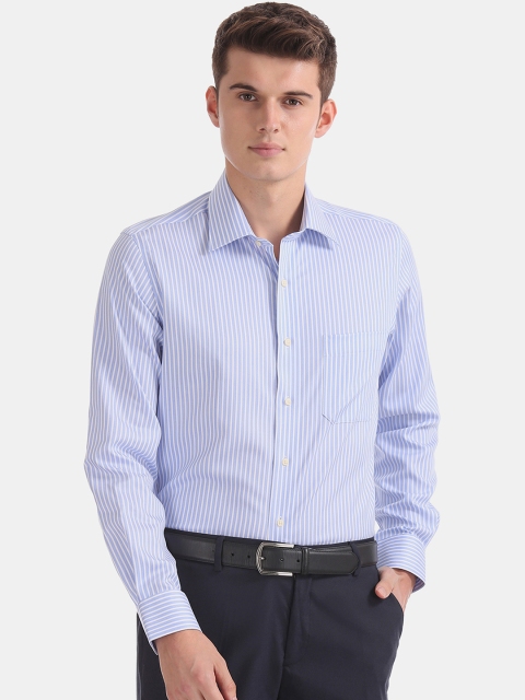 

Arrow Men Blue Regular Fit Striped Formal Shirt