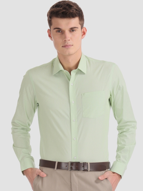 

Arrow Men Green Slim Fit Self Design Smart Casual Shirt