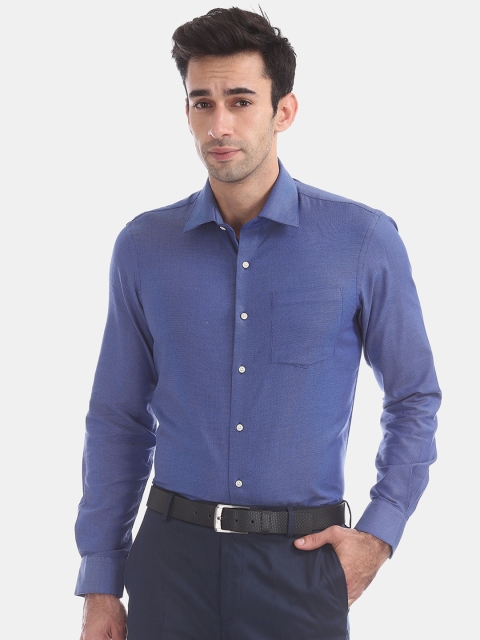 

Arrow Men Blue Slim Fit Self Design Formal Shirt