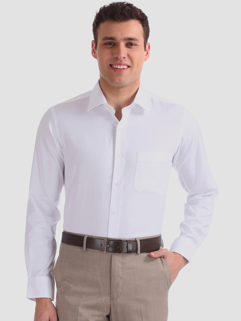 

Arrow Men White Regular Fit Self Design Formal Shirt