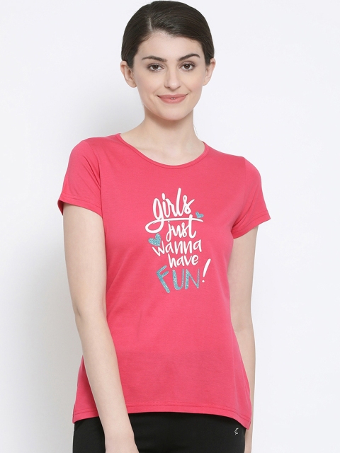 

Kanvin Women Pink Printed Round Neck Lounge T-shirt