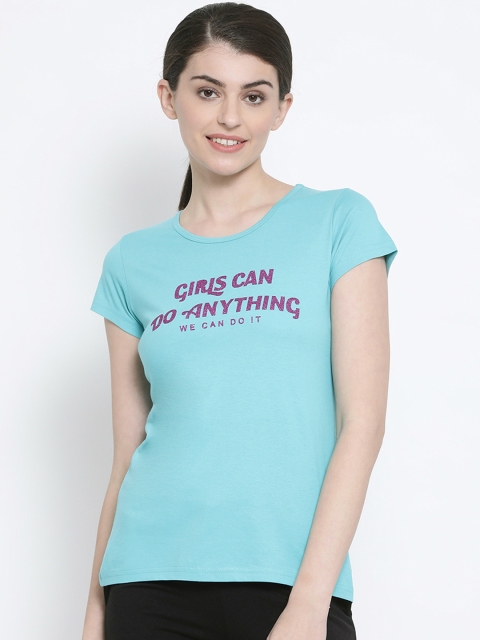 

Kanvin Women Sea Green Printed T-shirt