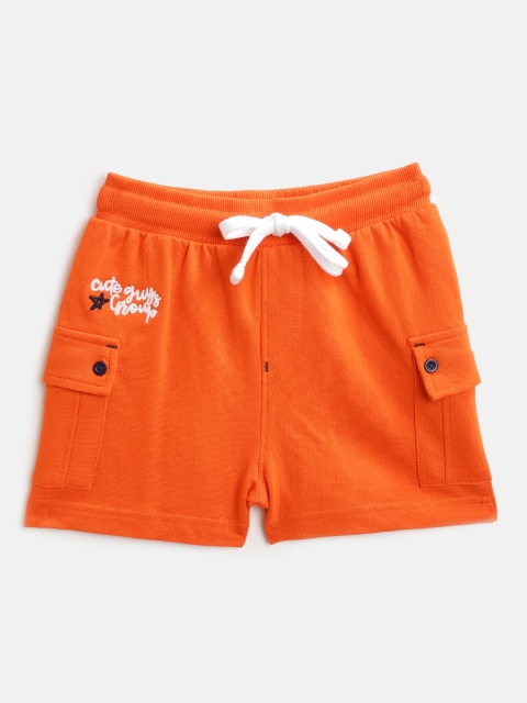 

Nauti Nati Boys Orange Solid Regular Fit Shorts