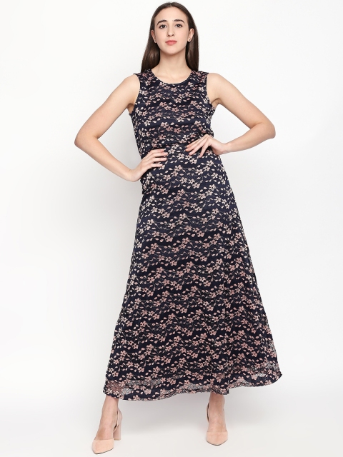 

Forever Glam by Pantaloons Women Navy Blue Printed Fit and Flare Dress