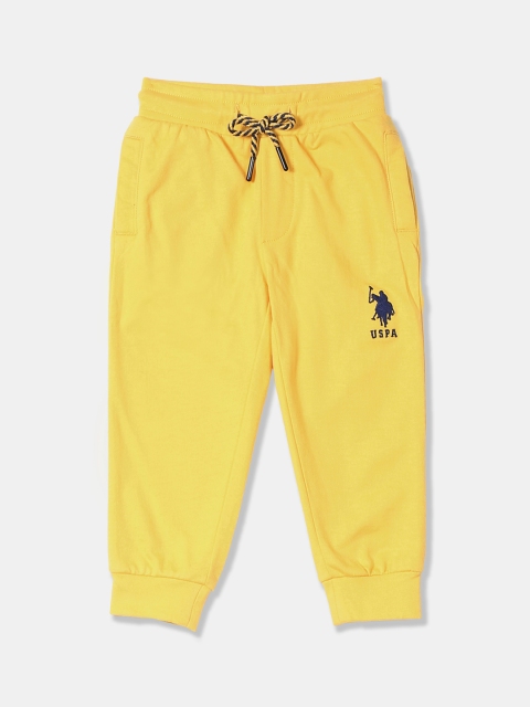 

U.S. Polo Assn. Kids Infant Boys Yellow Solid Straight-Fit Joggers