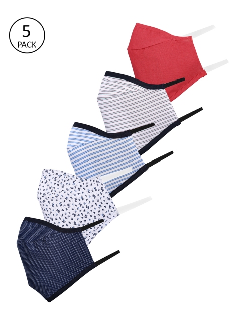 

Peter England Men 5 Pcs Assorted 2-Ply Reusable Fabric Masks
