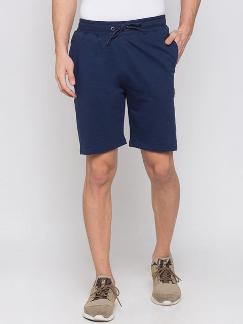 

Globus Men Navy Blue Solid Regular Fit Regular Shorts