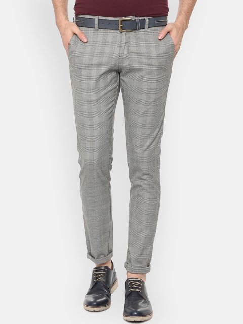 

Van Heusen Sport Men Grey Slim Fit Checked Regular Trousers