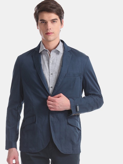 

Arrow Sport Men Blue Solid Single-Breasted Blazer