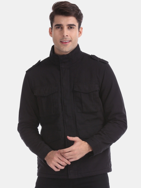 

Aeropostale Men Black Solid Padded Jacket