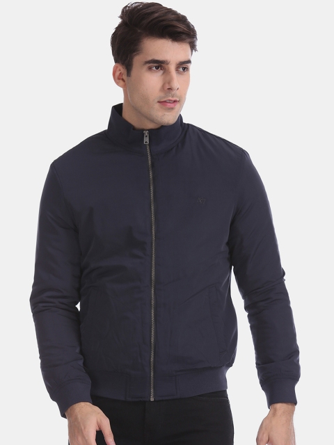 

Aeropostale Men Navy Blue Solid Bomber