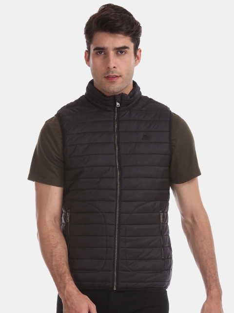 

Aeropostale Men Black Solid Padded Jacket