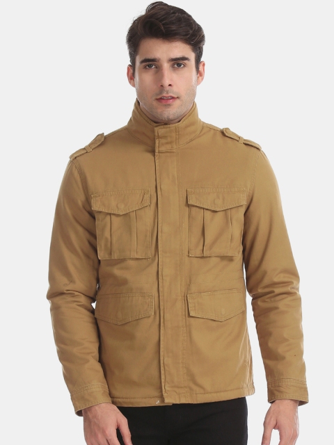 

Aeropostale Men Khaki-Brown Solid Padded Jacket