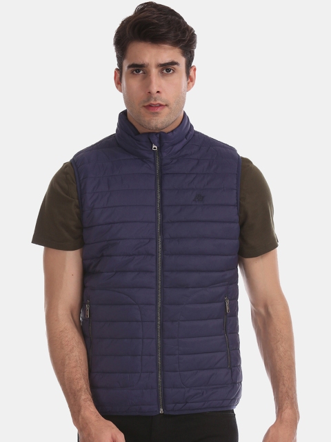 

Aeropostale Men Blue Solid Puffer Jacket
