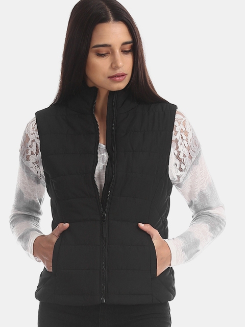 

Aeropostale Women Black Solid Padded Jacket