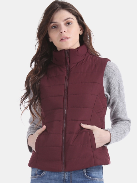 

Aeropostale Women Burgundy Solid Puffer Jacket