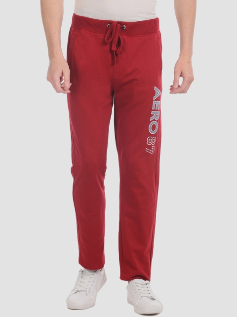

Aeropostale Men Red Solid Straight-Fit Track Pants