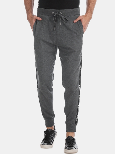 

Aeropostale Men Charcoal Grey Solid Straight-Fit Joggers