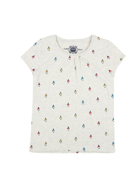 

CHALK by Pantaloons Girls Off-White & Black Printed Round Neck T-shirt