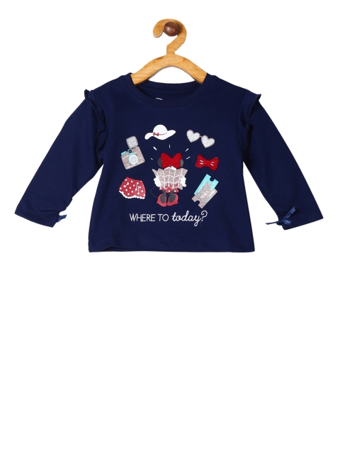 

Colt Girls Navy Blue Printed Round Neck T-shirt