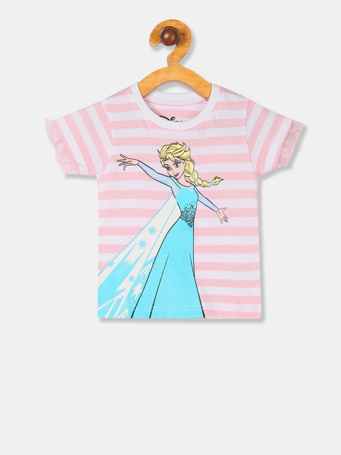 

Colt Girls White & Pink Frozen Printed Round Neck T-shirt