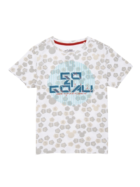 

Colt Boys White & Grey Printed Round Neck T-shirt