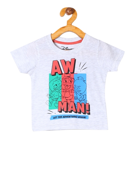 

Colt Boys Grey Melange Printed Round Neck T-shirt