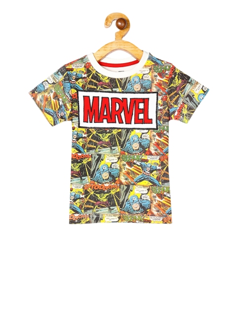 

Colt Boys Multicoloured Captain America Printed Round Neck T-shirt, Multi